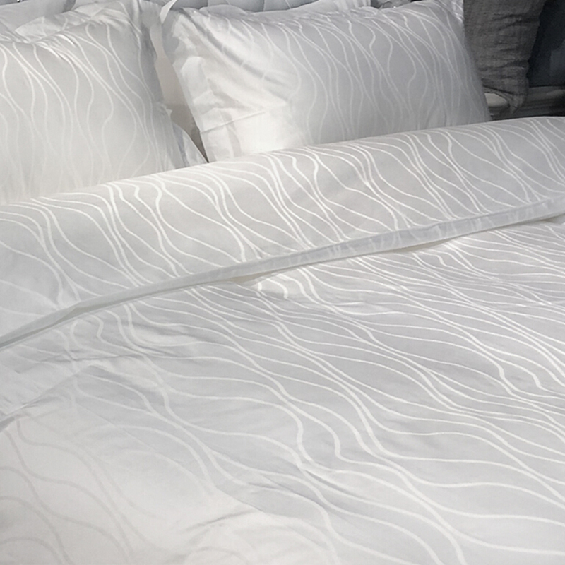 Purong cotton satin jacquard water wave hotel textile bedding