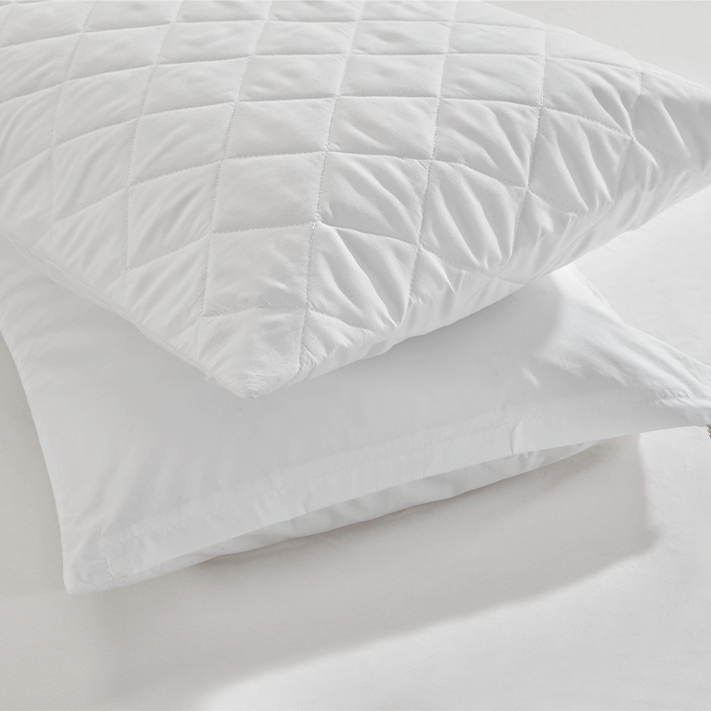 Zippered Waterproof 100GSM Microfiber Quilted Hotel Bed Pillow Protector