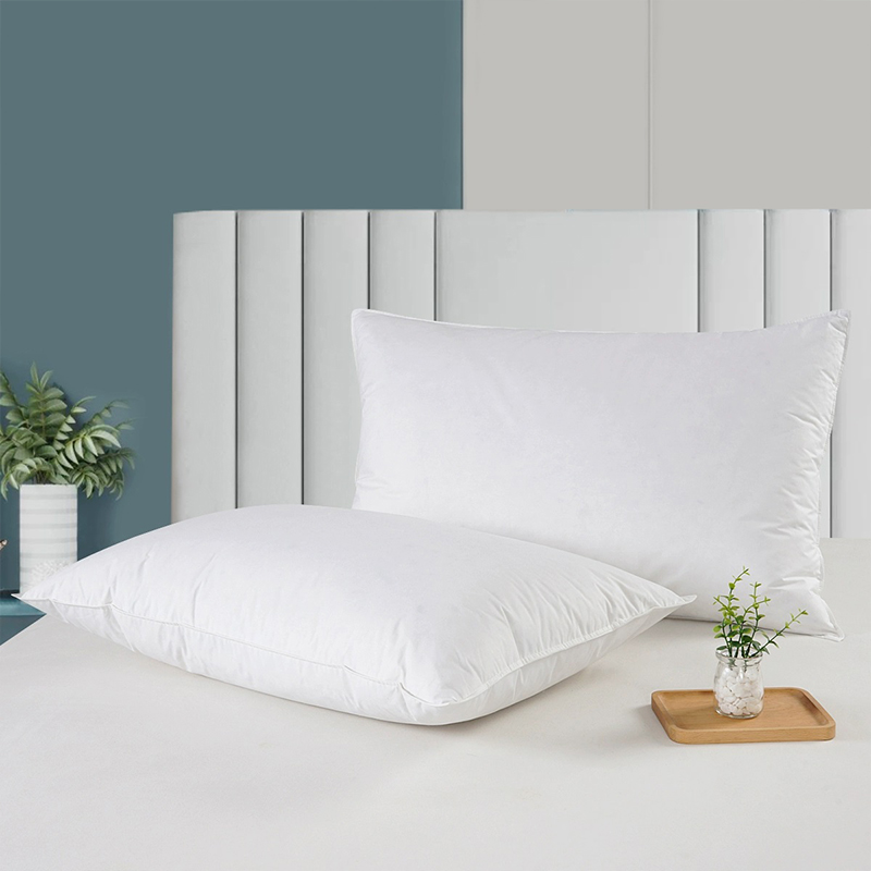Cotton 233T Percale Shell 50% White Duck Down Feather Pillows Para sa Hotel