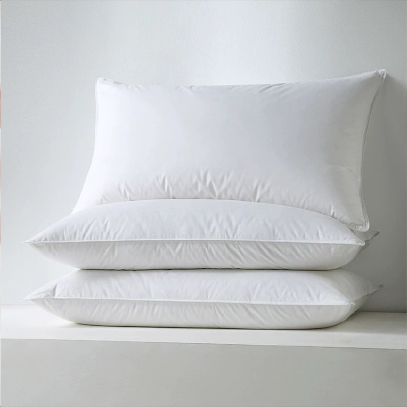 Cotton 233T Percale Shell 50% White Duck Down Feather Pillows Para sa Hotel