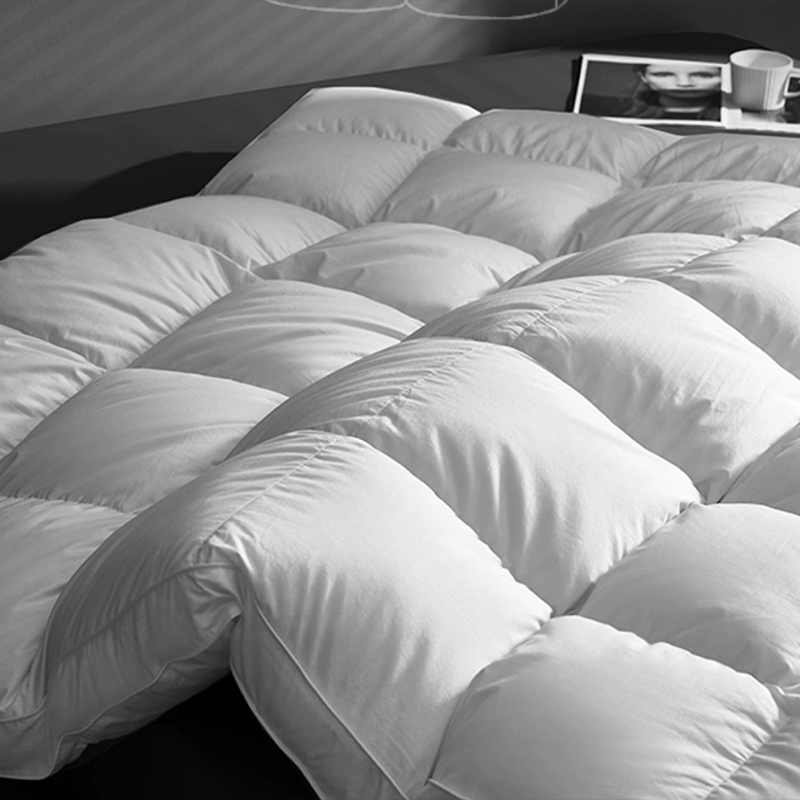 233TC cotton shell 1500gsm duck down feather quilted kutson topper para sa mga hotel