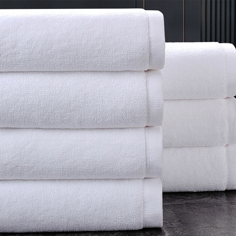 32S/2 Double Loop Pure Cotton Crisp White Bath Towel Hotel
