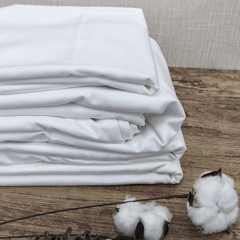 Purong cotton purong puting t250 sateen plain hotel bottom sheet